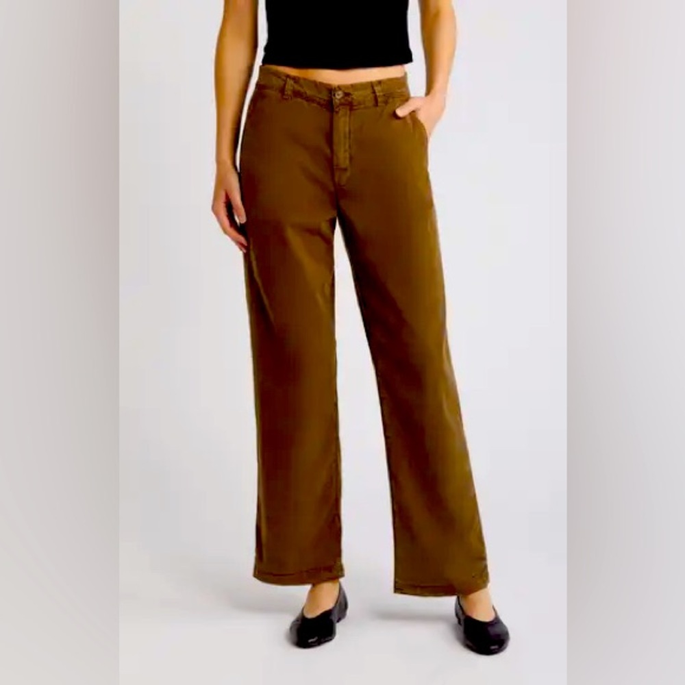 Gloria Vanderbilt brown pants size 12 denim wide leg